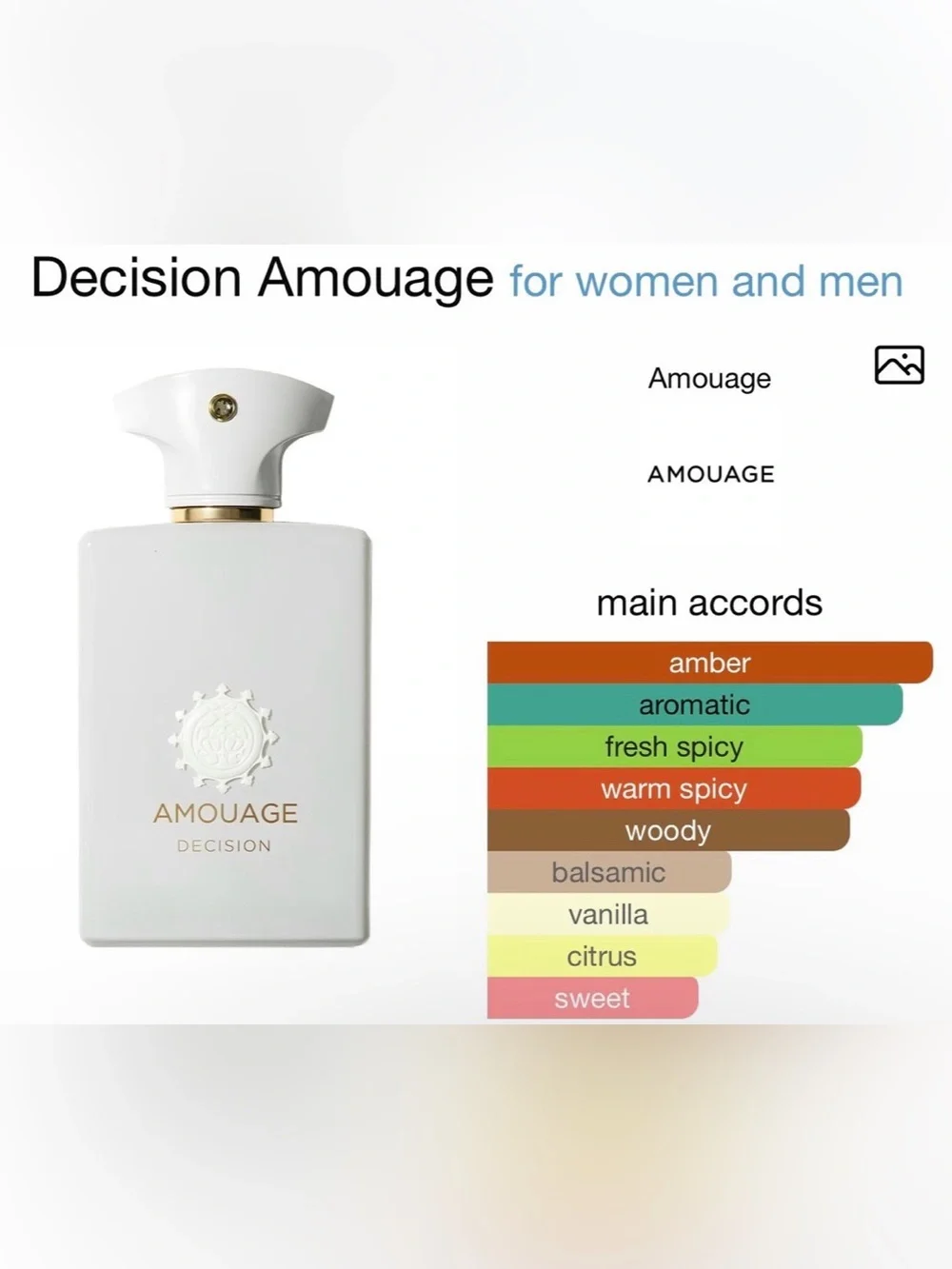 Amouage decision 2ml sample nwt
